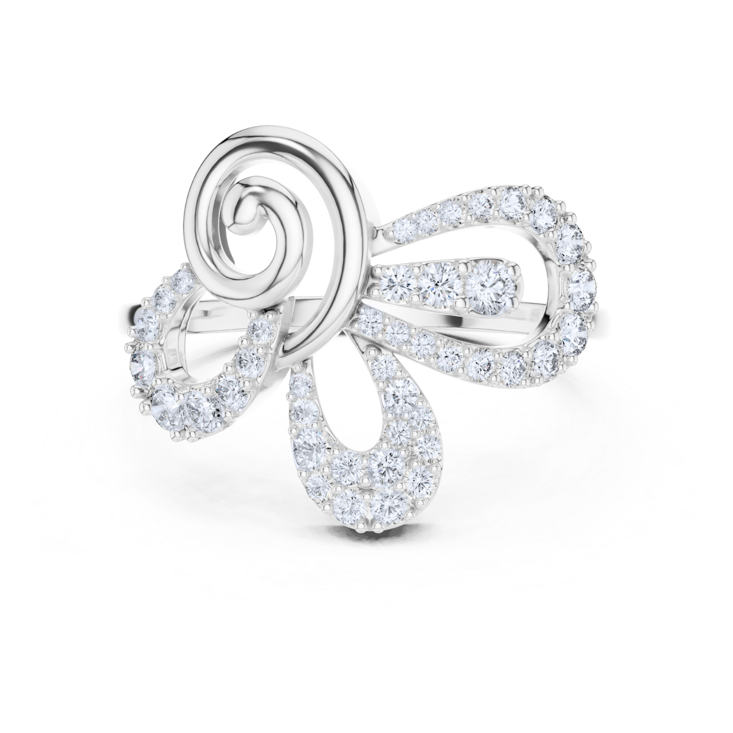 Elegant Bow Diamond Ring