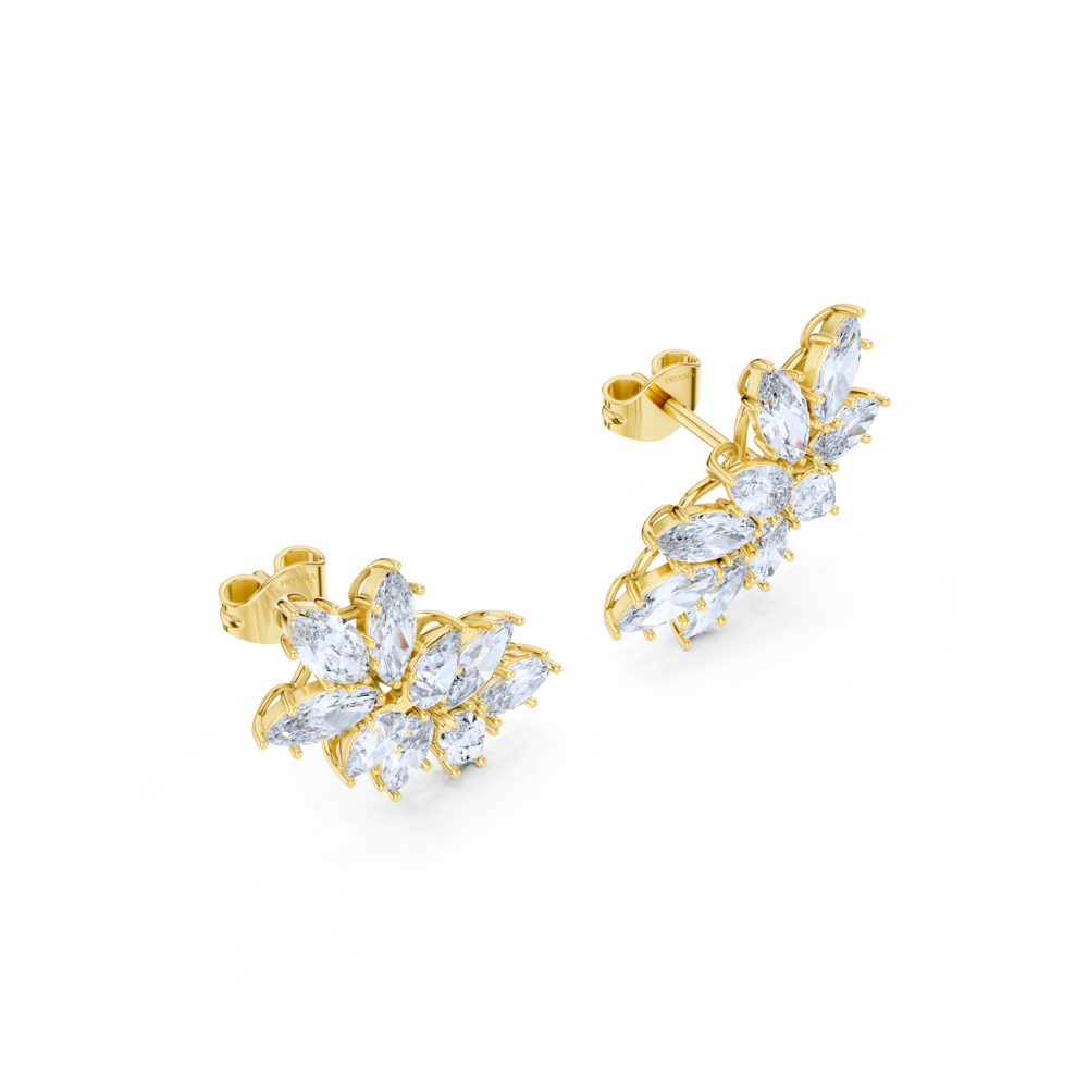Marquise Bloom Cluster Earrings