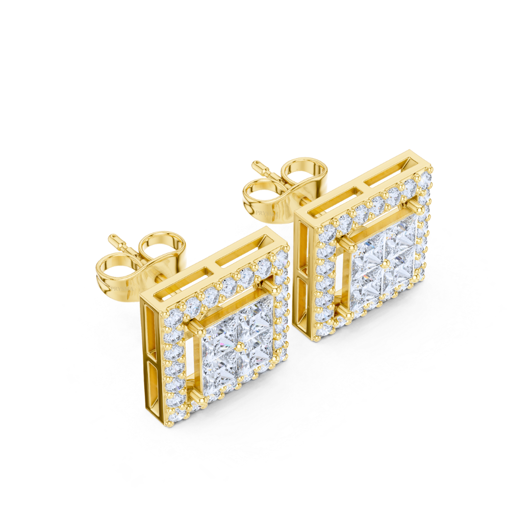 Royal Edge Princess Diamond Studs