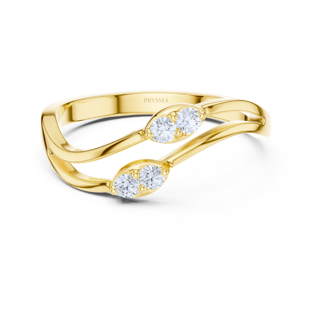 Twin Glimmer Bypass Ring