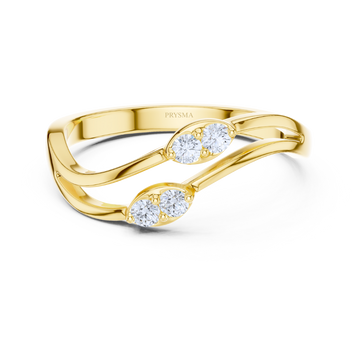 Twin Glimmer Bypass Ring