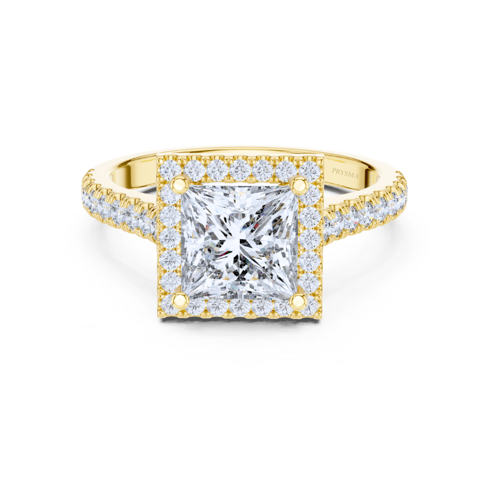 Regal Square Halo Ring