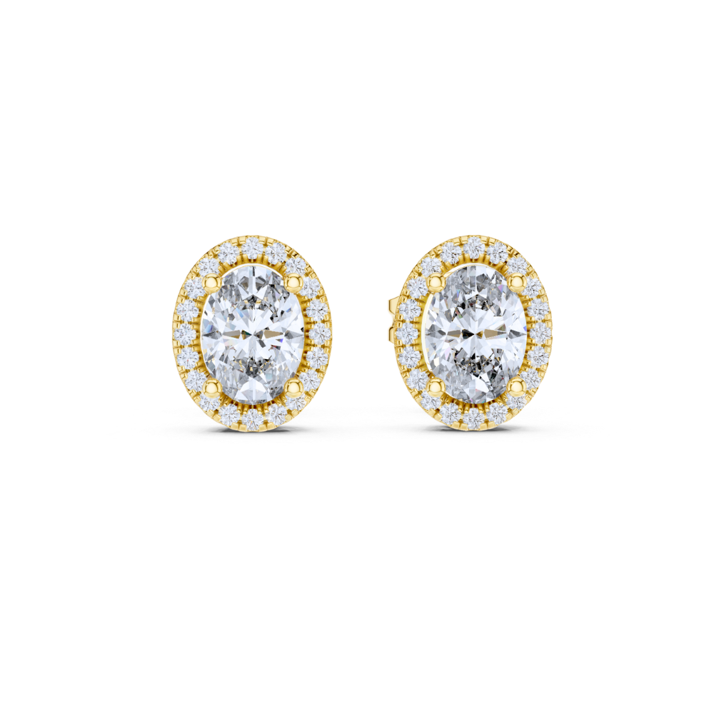 Oval Halo Stud Earrings