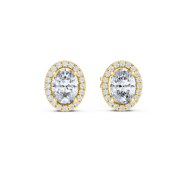 Oval Halo Stud Earrings