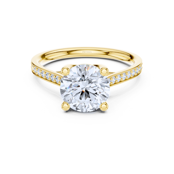 Round Brilliant Cathedral Pave Ring