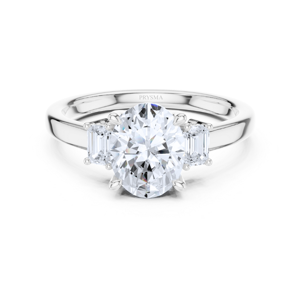 Oval Elegance Three-Stone Ring