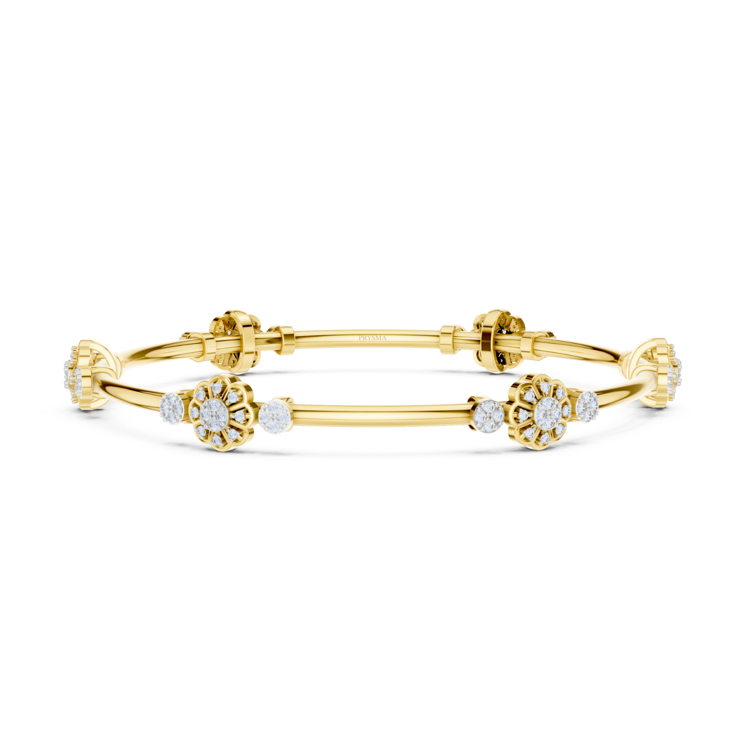 Floral Harmony Diamond Bangle