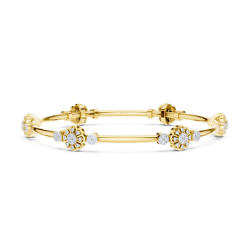 Floral Harmony Diamond Bangle