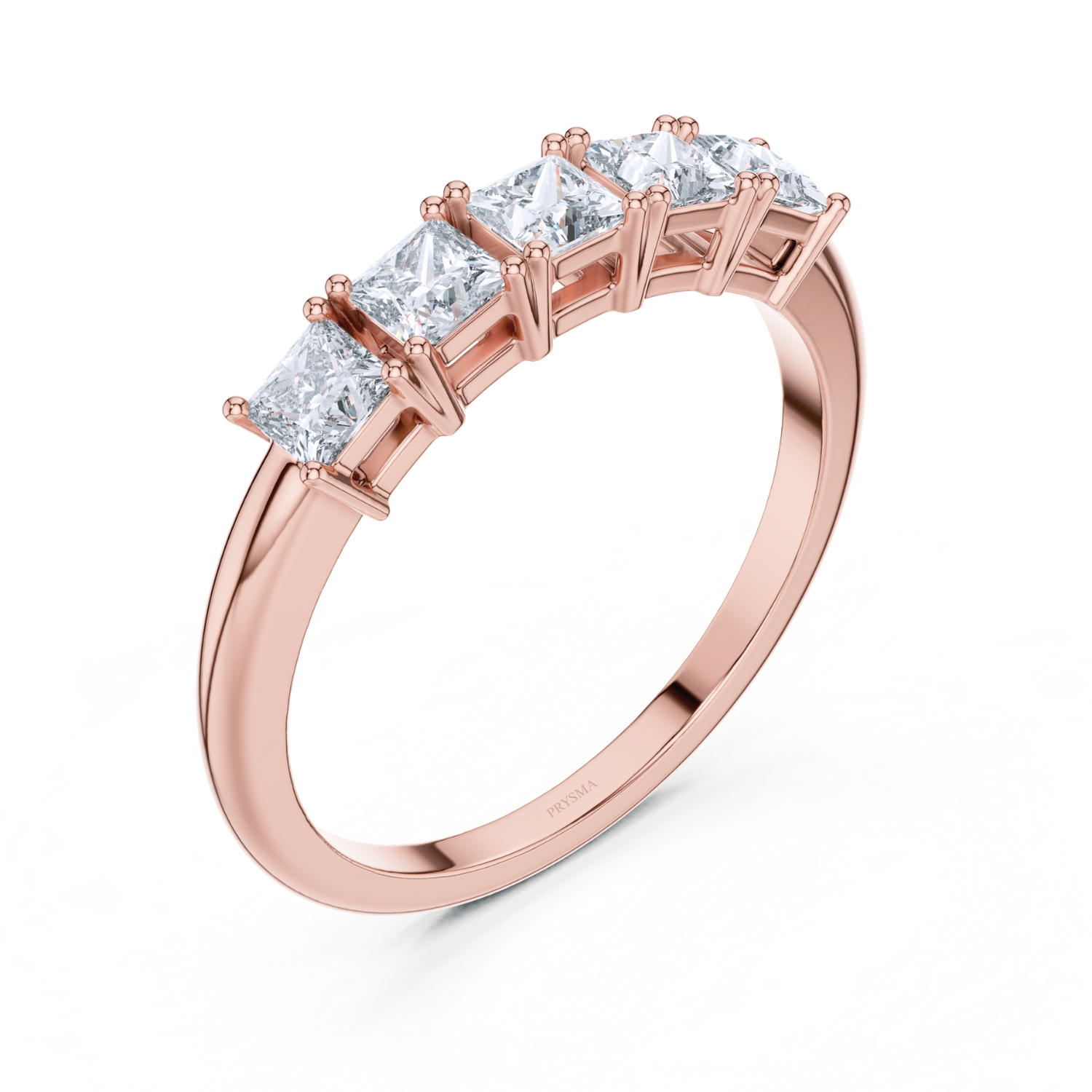 Princess-Cut Five-Stone Diamond Band