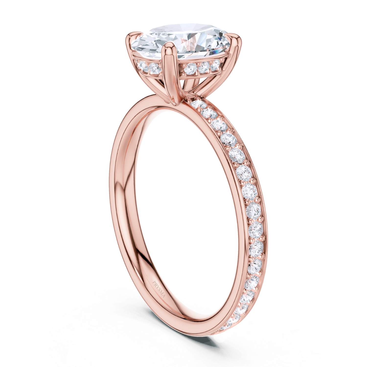 Oval Cathedral Pave Ring