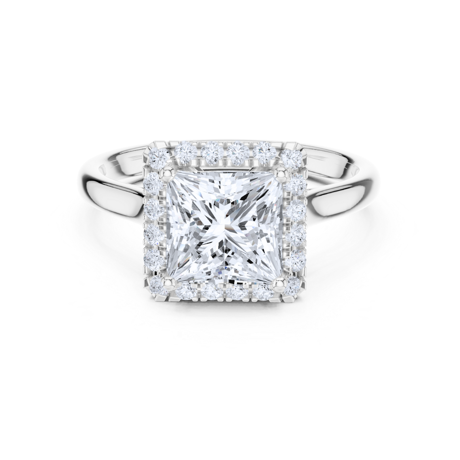 Princess Cut Halo Ring