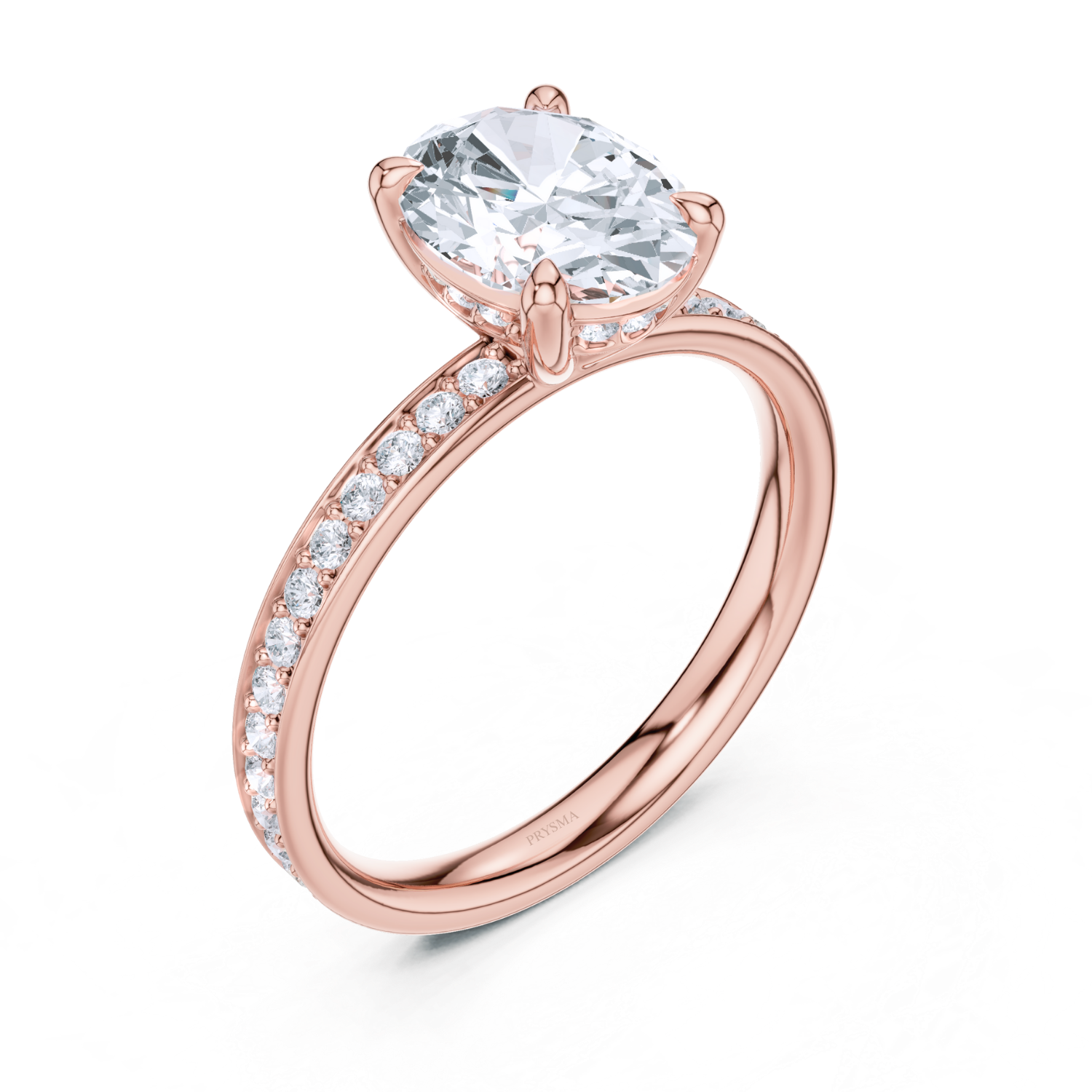 Oval Cathedral Pave Ring