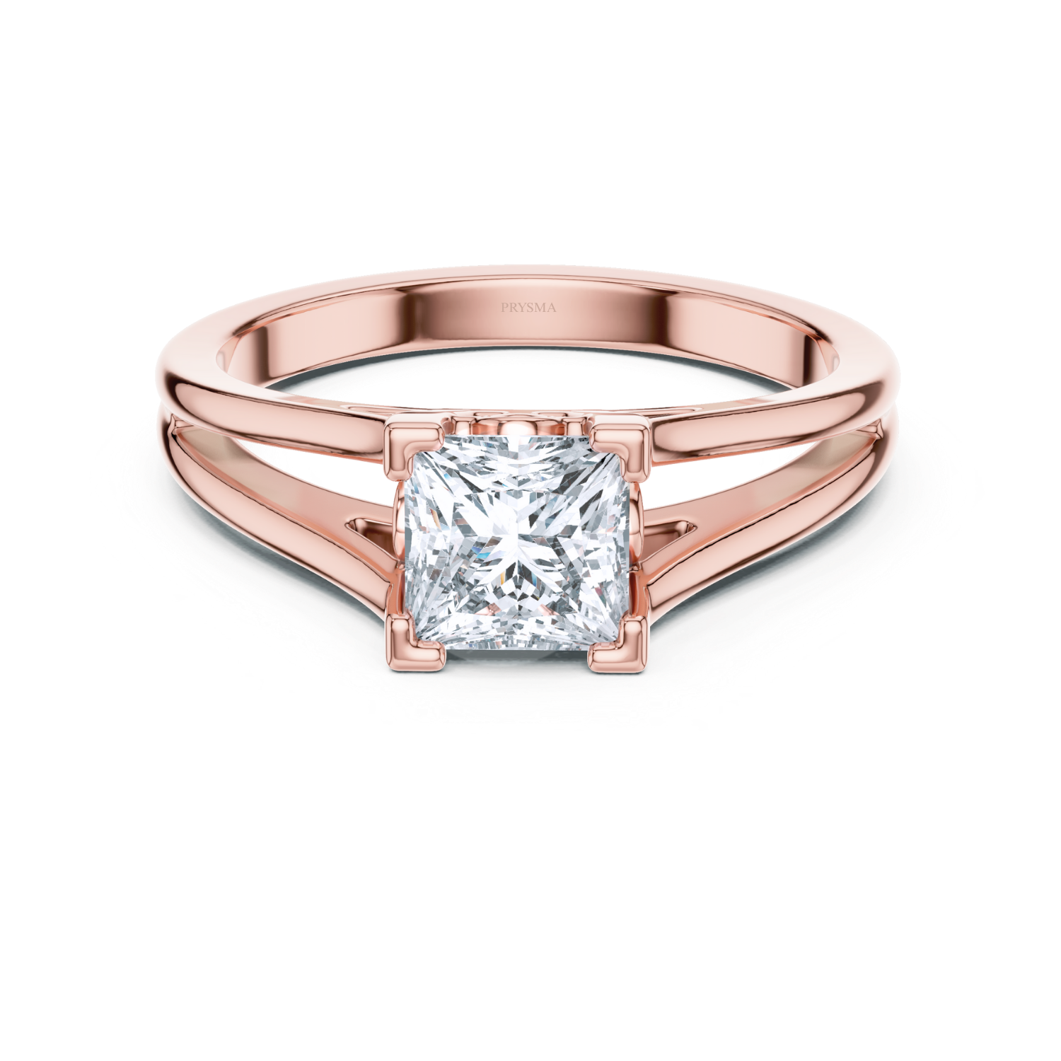 Princess Cut Center Stone Filigree Cathedral