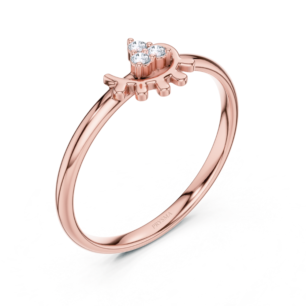 Eyelash Charm Diamond Ring