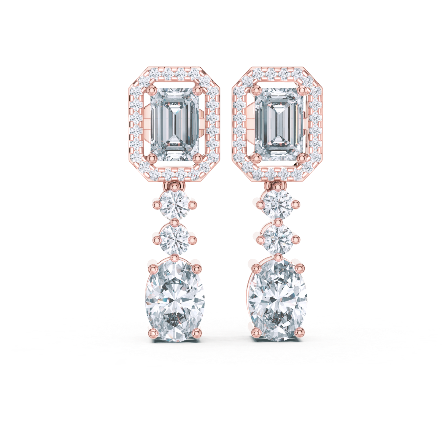 Emerald Radiance Drop Diamond Earrings