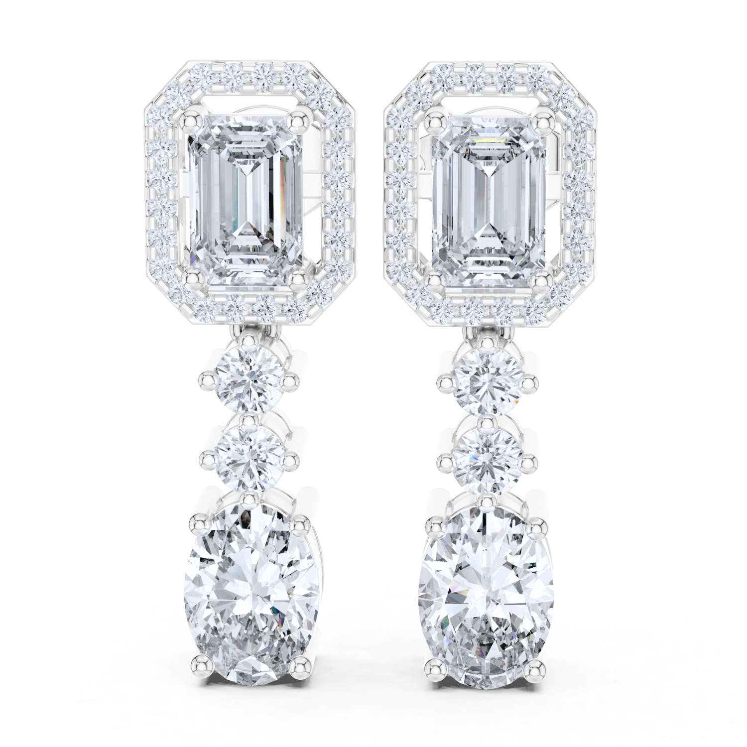 Emerald Radiance Drop Diamond Earrings
