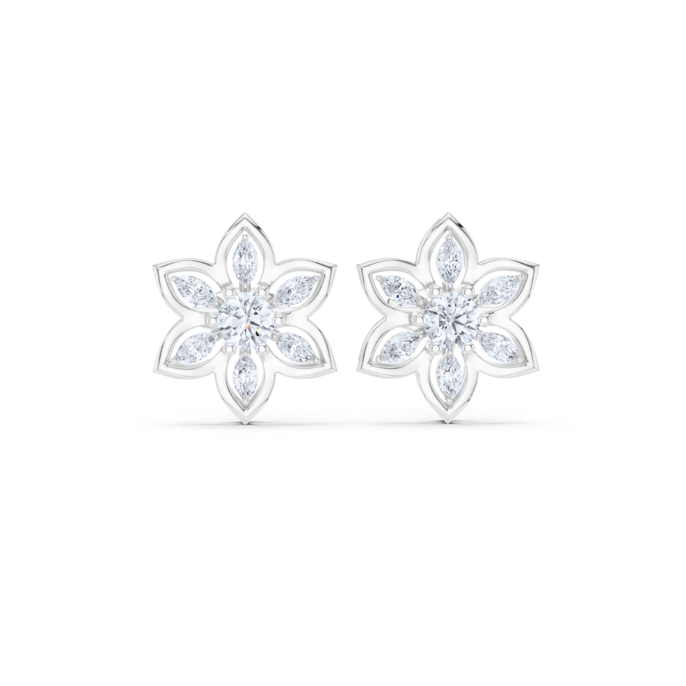 Golden Bloom Floral Studs