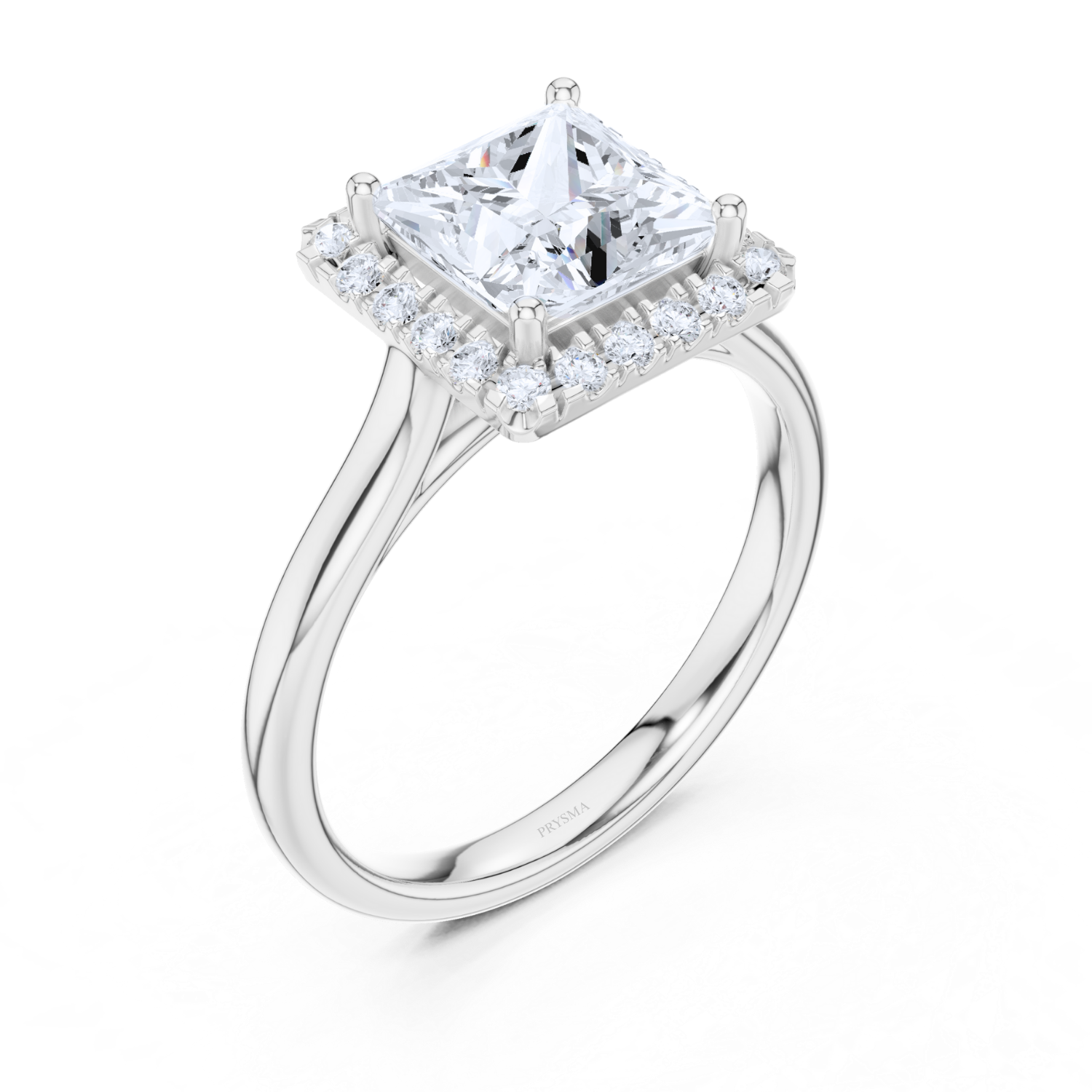Princess Cut Halo Ring
