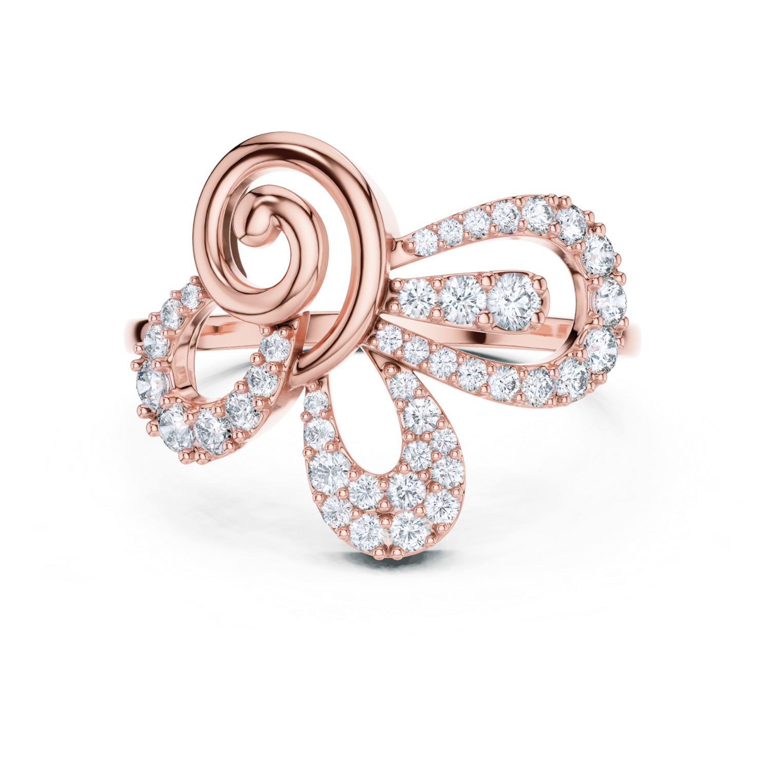 Elegant Bow Diamond Ring