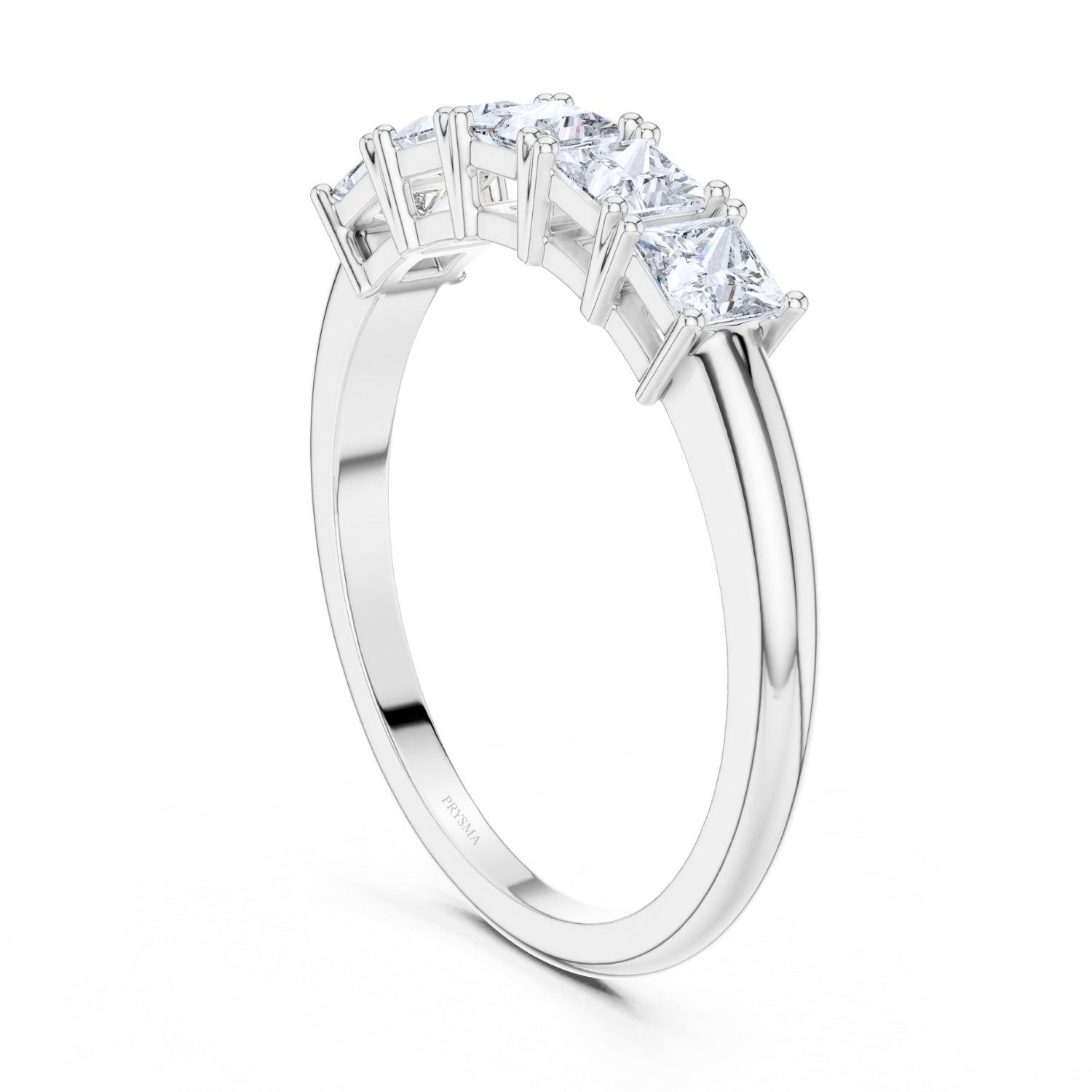 Princess-Cut Five-Stone Diamond Band