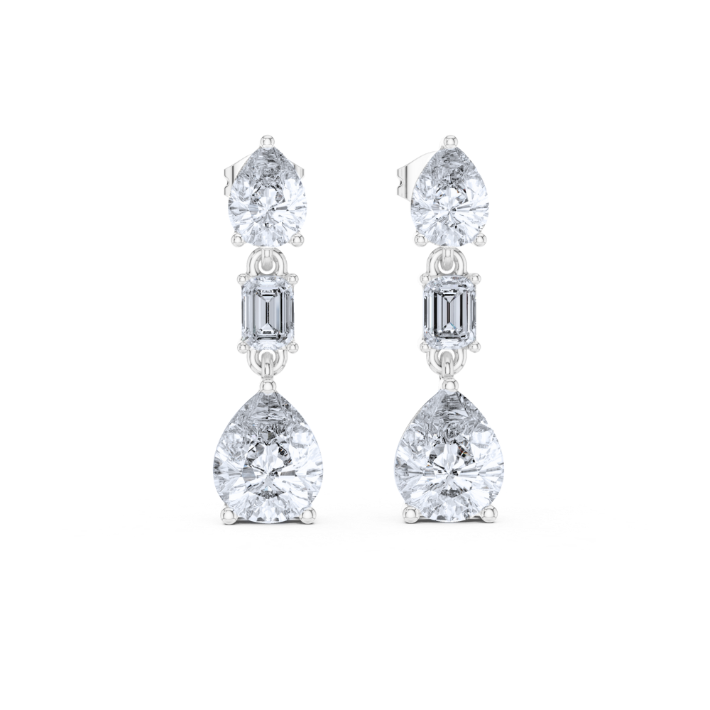 Trilliant Elegance Drop Earrings