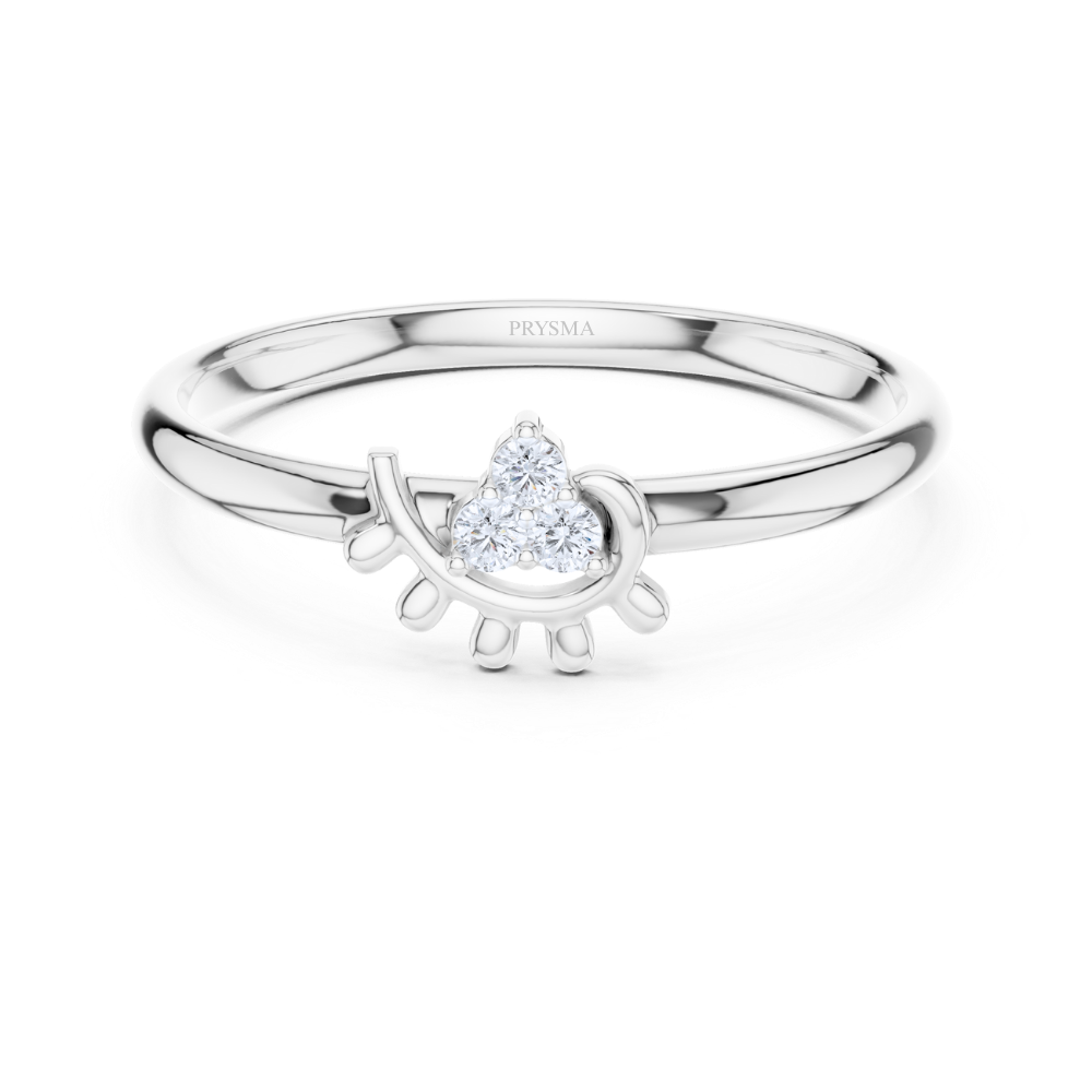 Eyelash Charm Diamond Ring