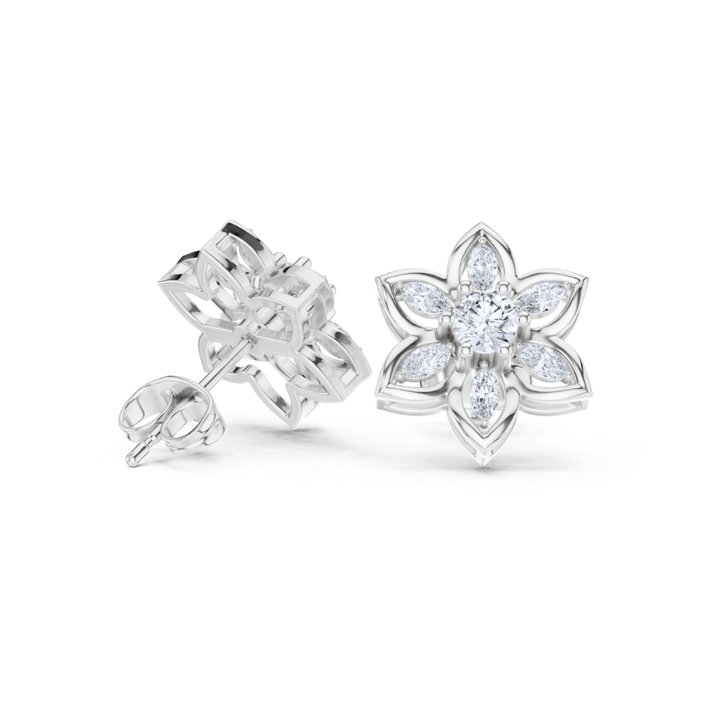 Golden Bloom Floral Studs
