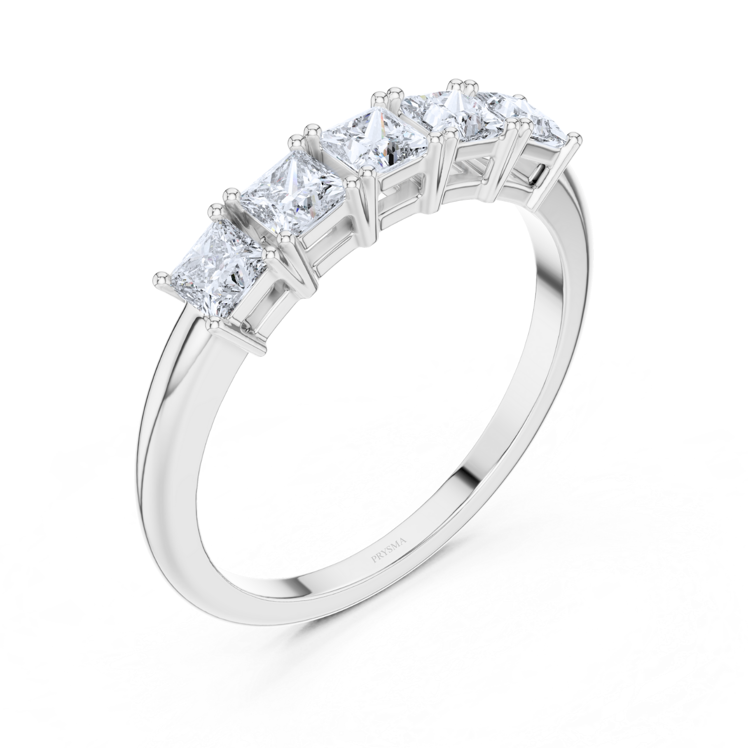 Princess-Cut Five-Stone Diamond Band