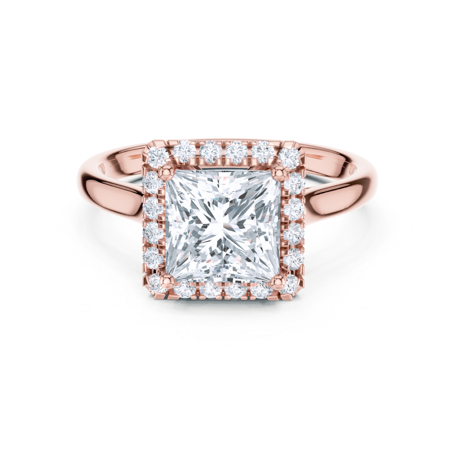 Princess Cut Halo Ring