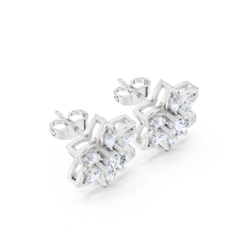 Golden Bloom Floral Studs