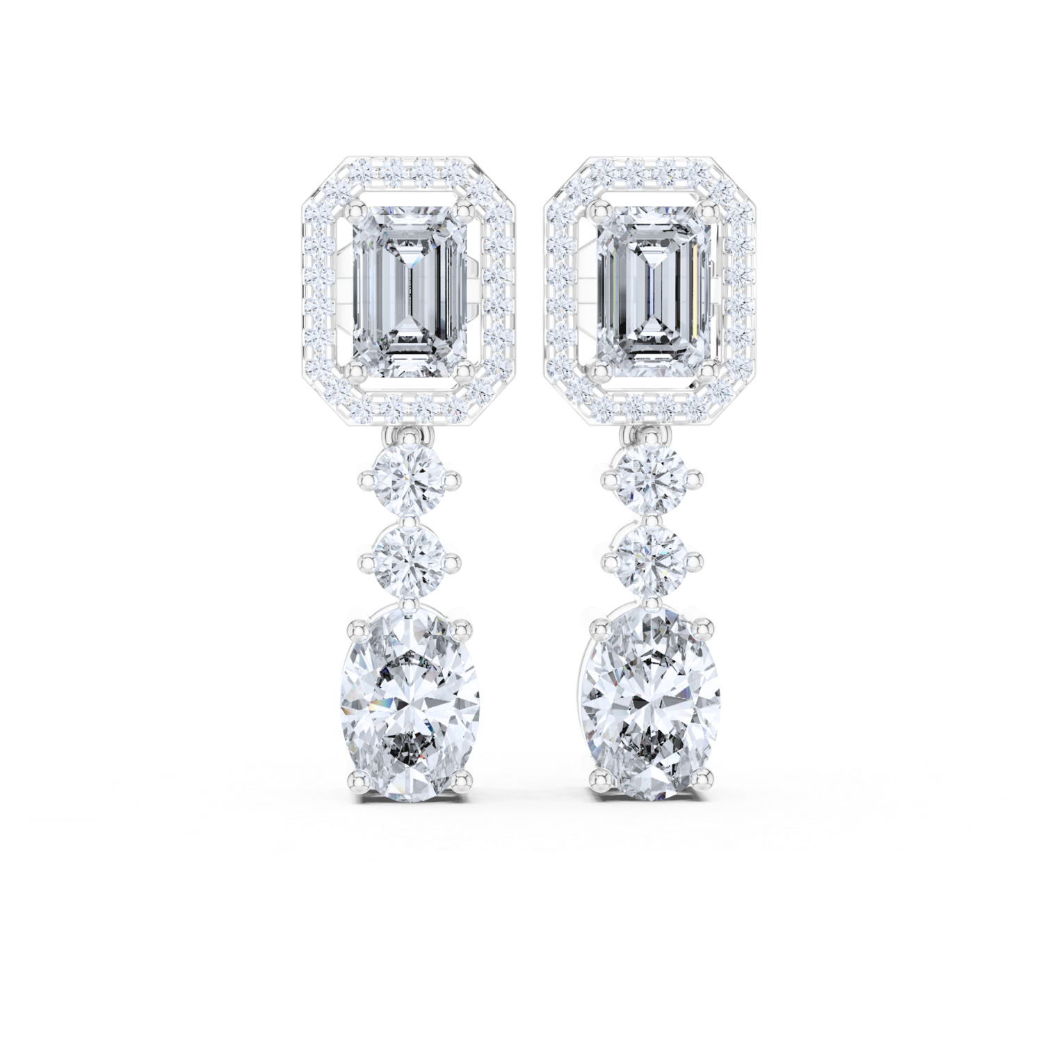 Emerald Radiance Drop Diamond Earrings
