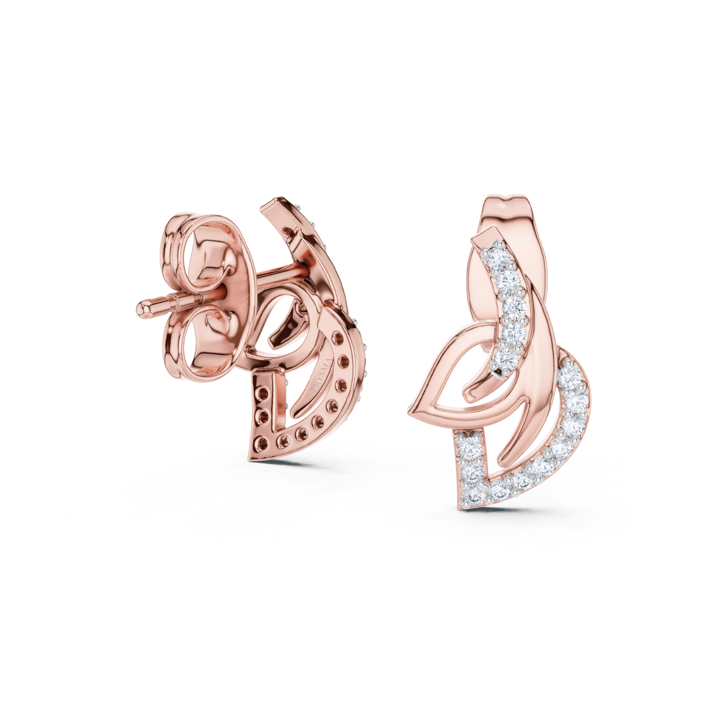 Enchanted Leaf Diamond Hoop Earrings