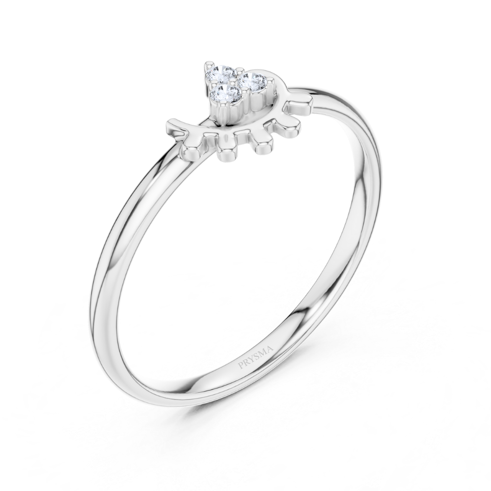 Eyelash Charm Diamond Ring
