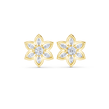 Golden Bloom Floral Studs