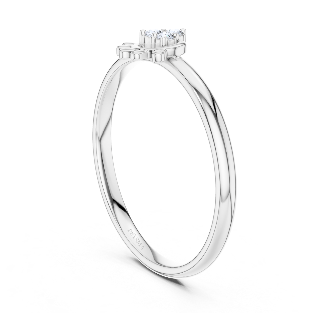 Eyelash Charm Diamond Ring