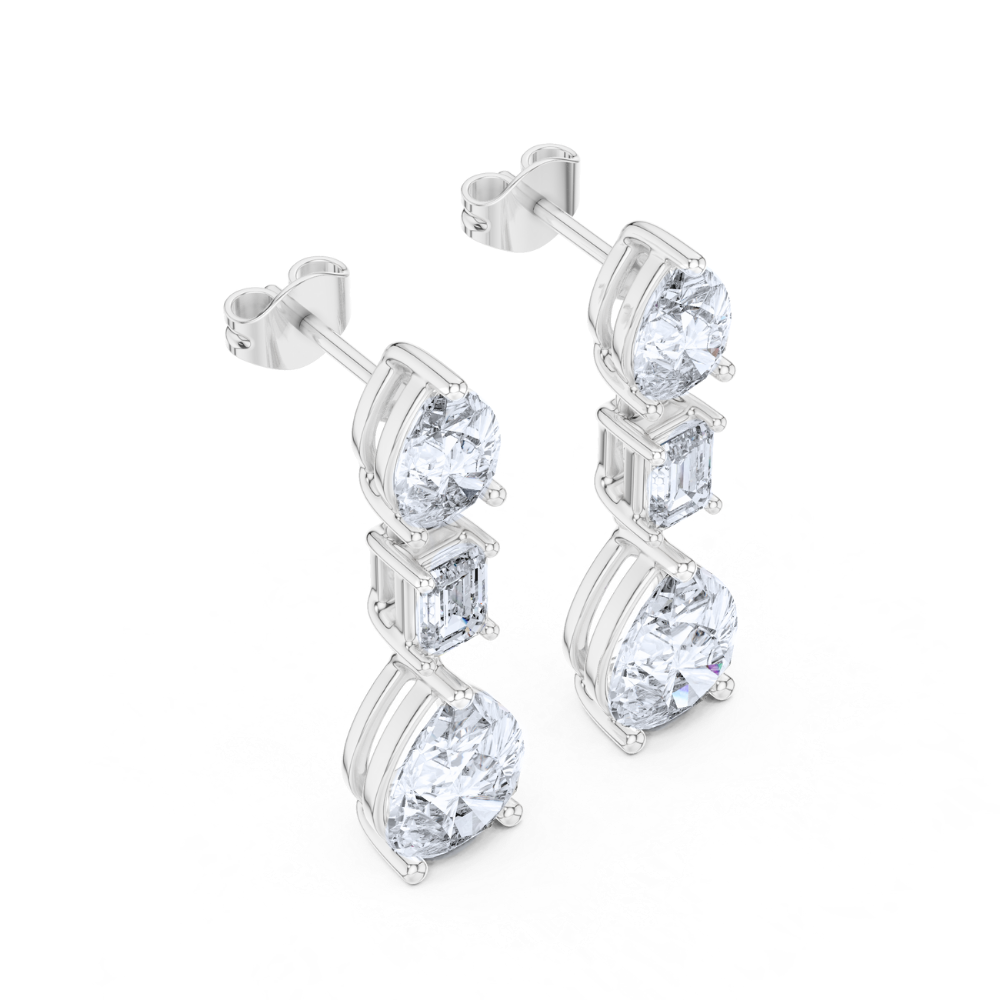 Trilliant Elegance Drop Earrings