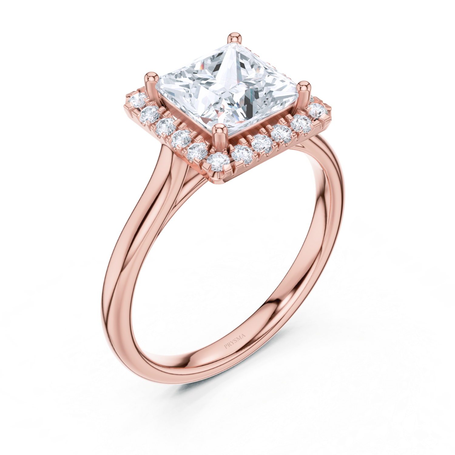Princess Cut Halo Ring