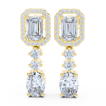 Emerald Radiance Drop Diamond Earrings