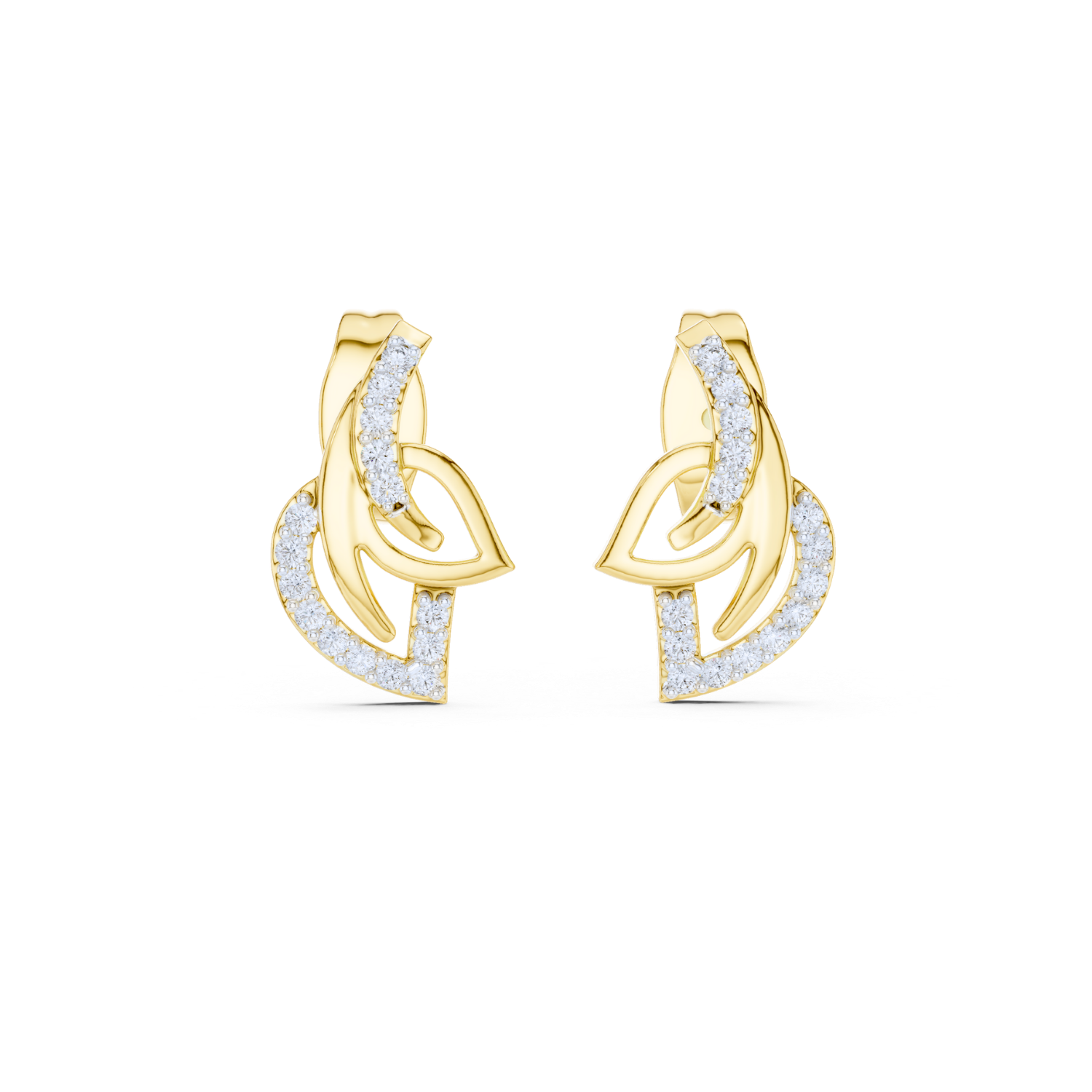 Enchanted Leaf Diamond Hoop Earrings
