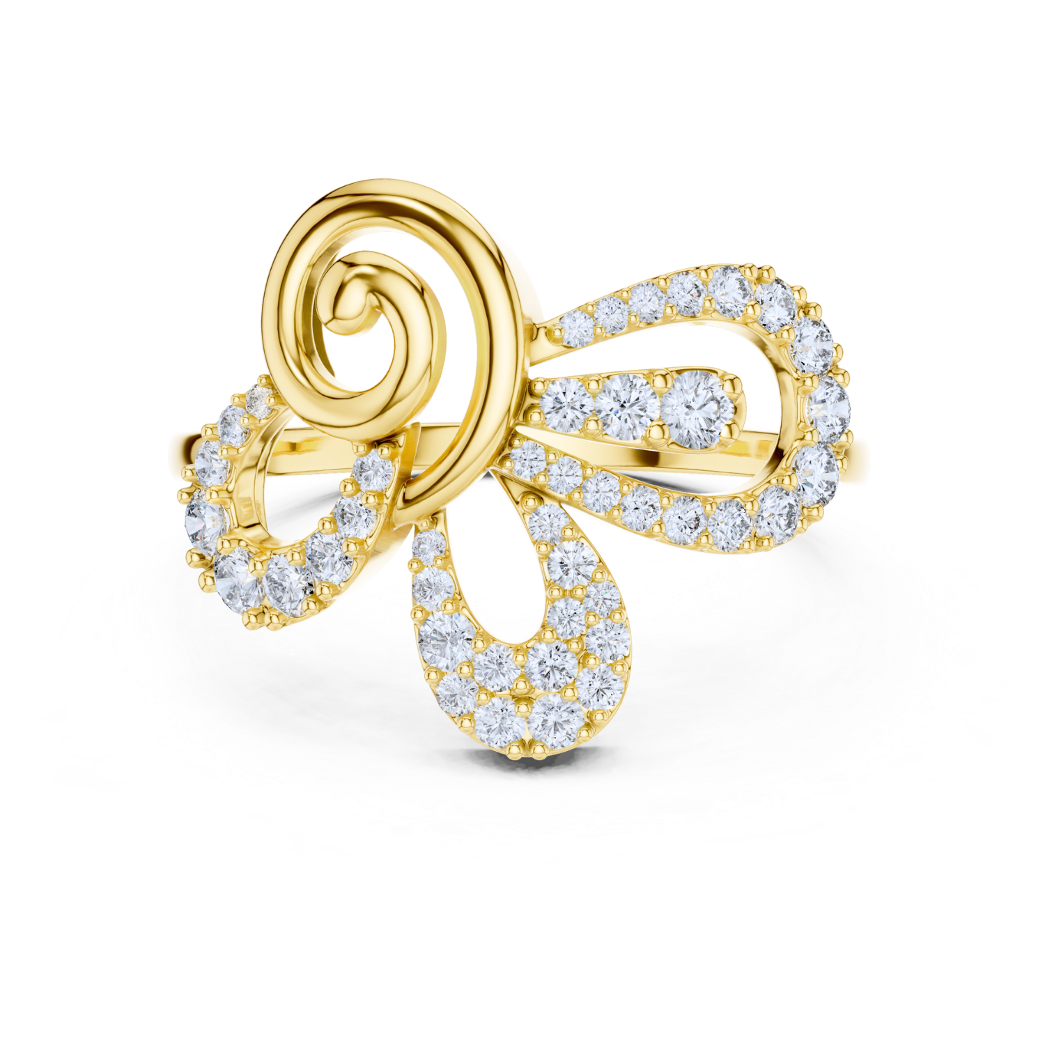 Elegant Bow Diamond Ring