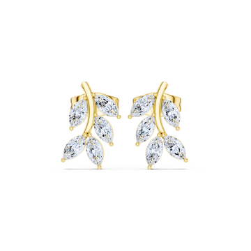 Crystal Vine Leaf Stud Earrings