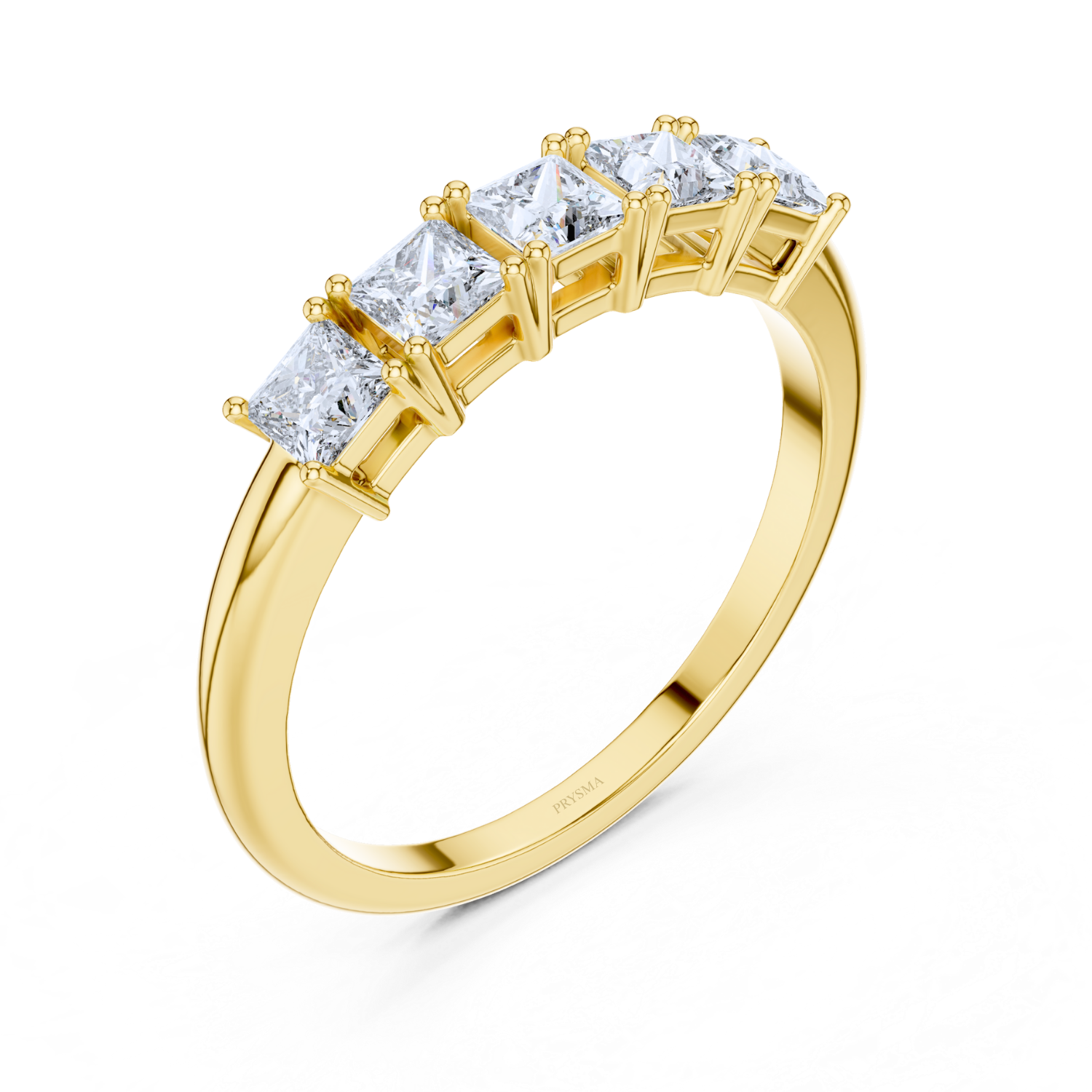 Princess-Cut Five-Stone Diamond Band