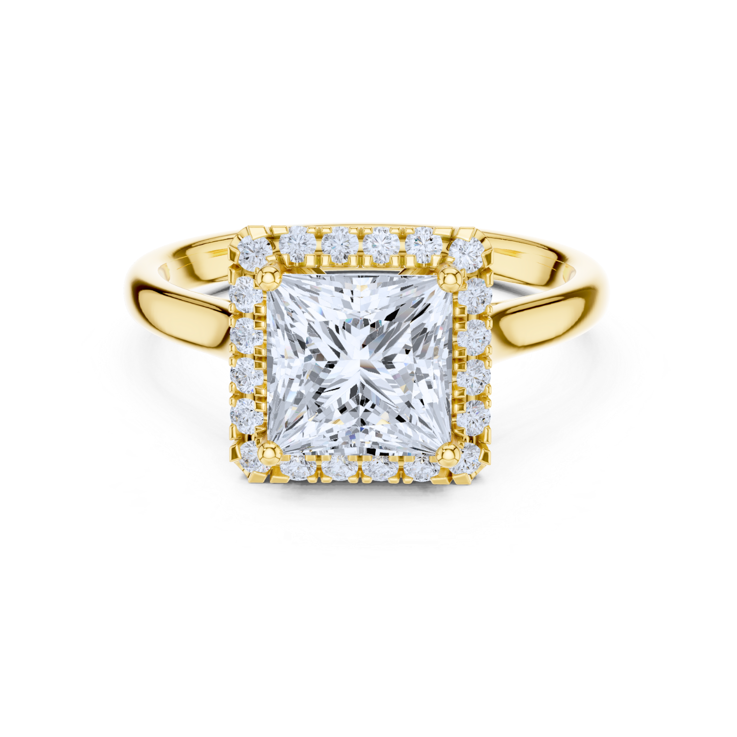 Princess Cut Halo Ring