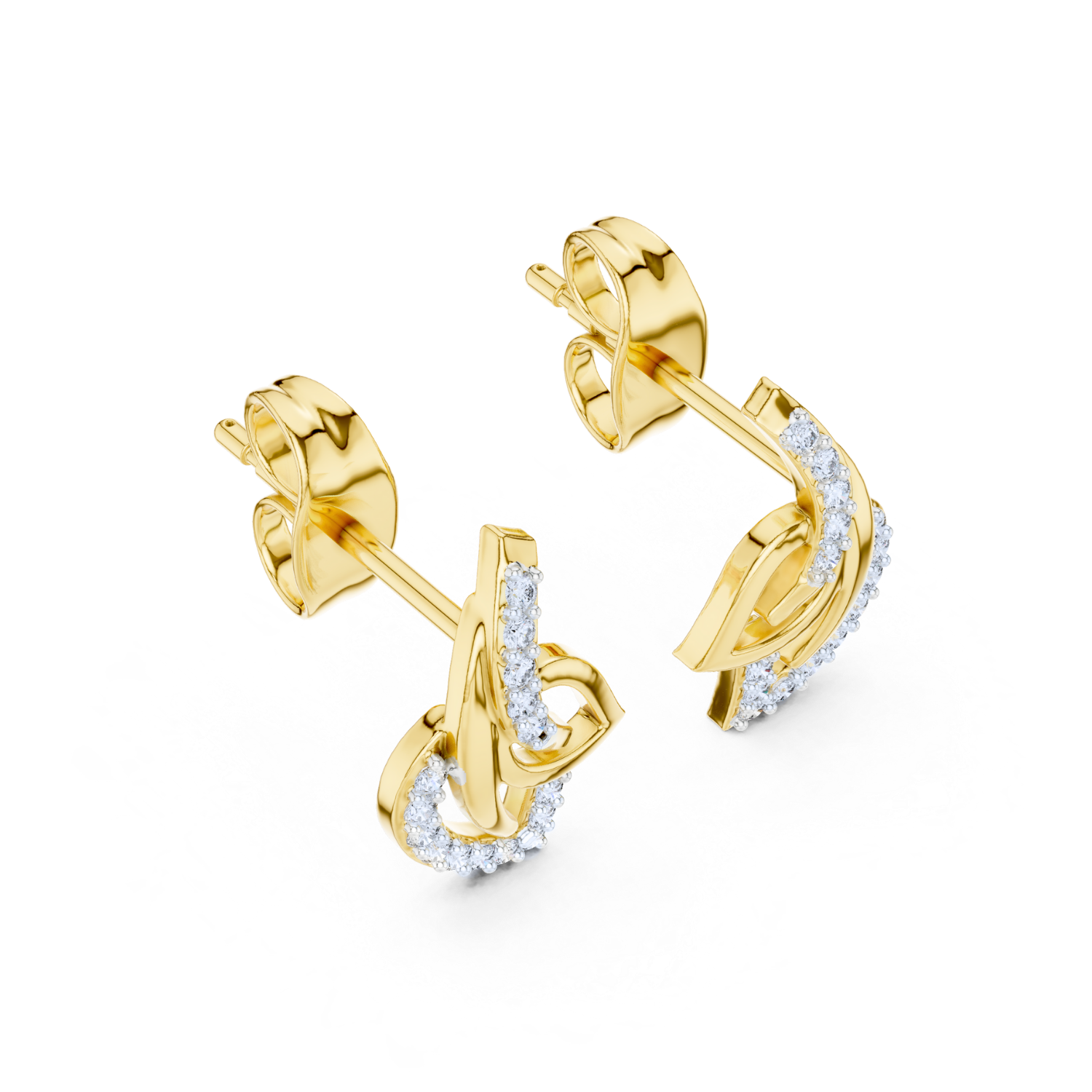 Enchanted Leaf Diamond Hoop Earrings