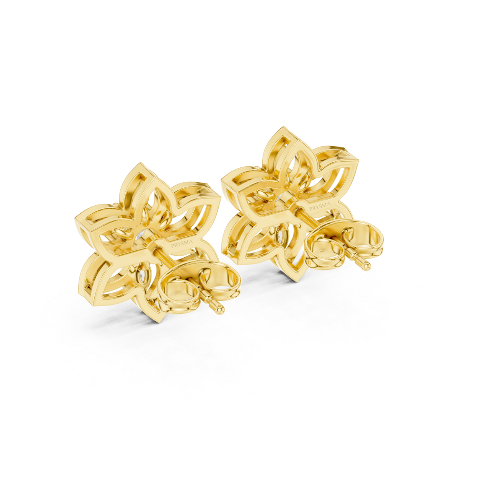 Golden Bloom Floral Studs