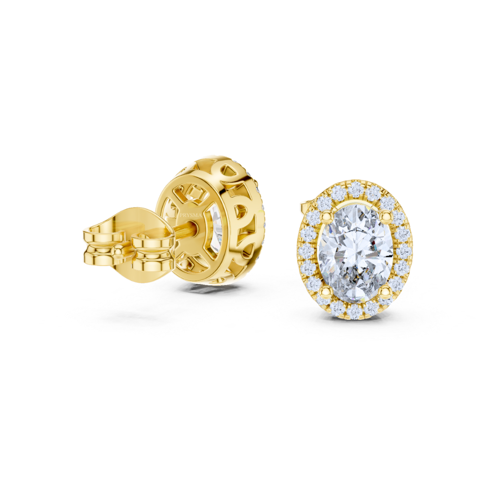 Oval Halo Stud Earrings