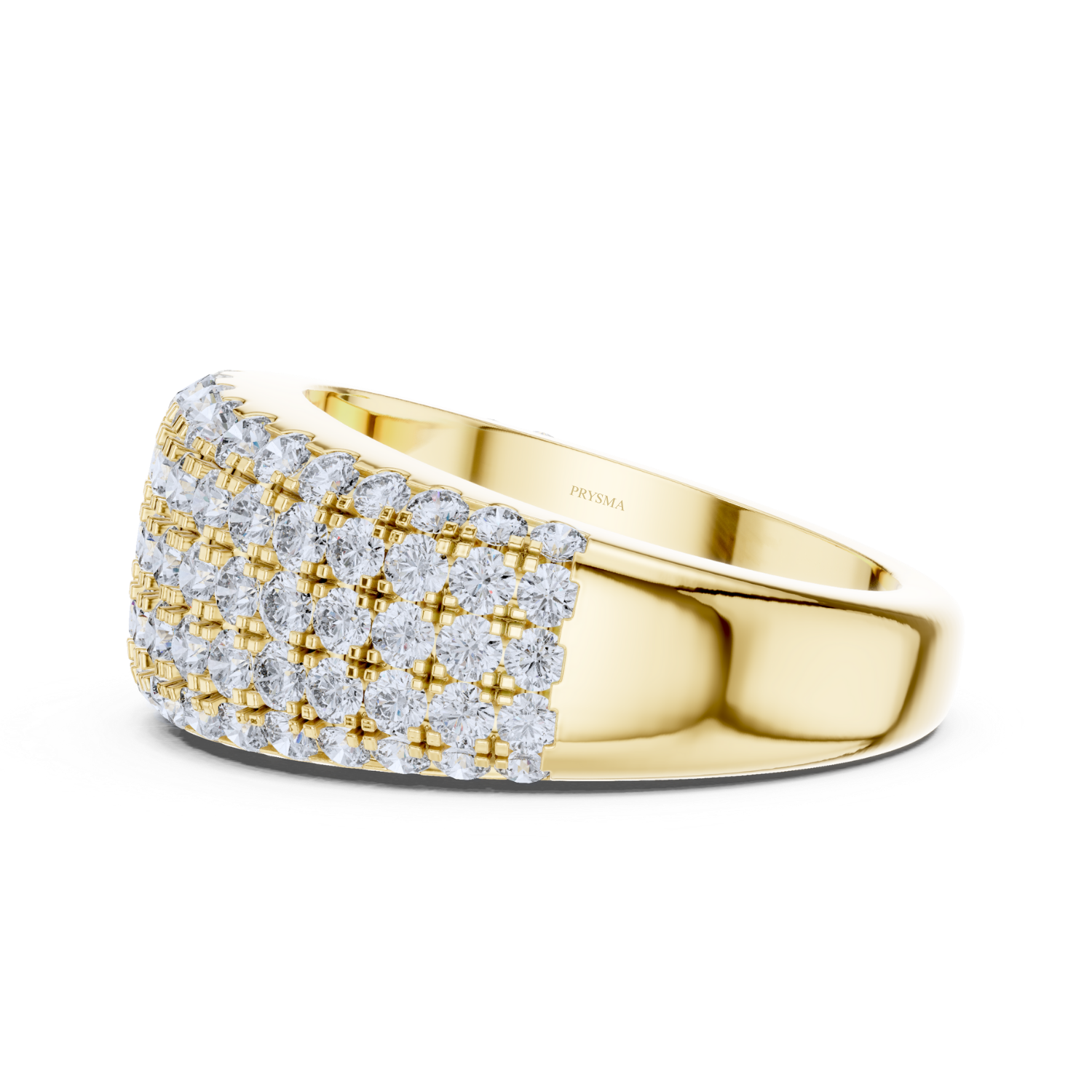 Five-Row Pave Diamond Dome Ring