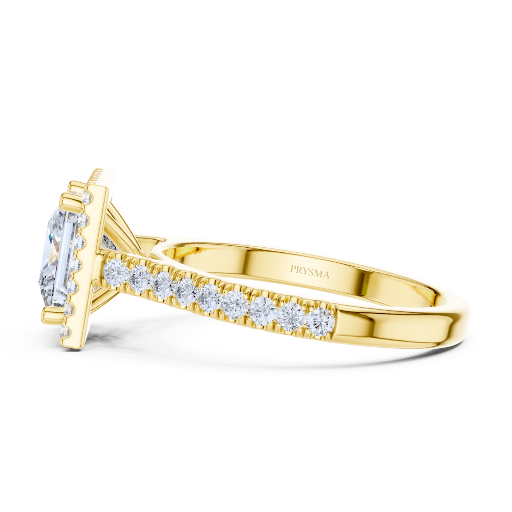 Regal Square Halo Ring