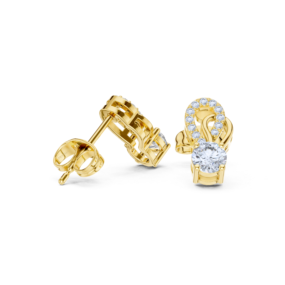 Infinity Loop Diamond Stud Earrings