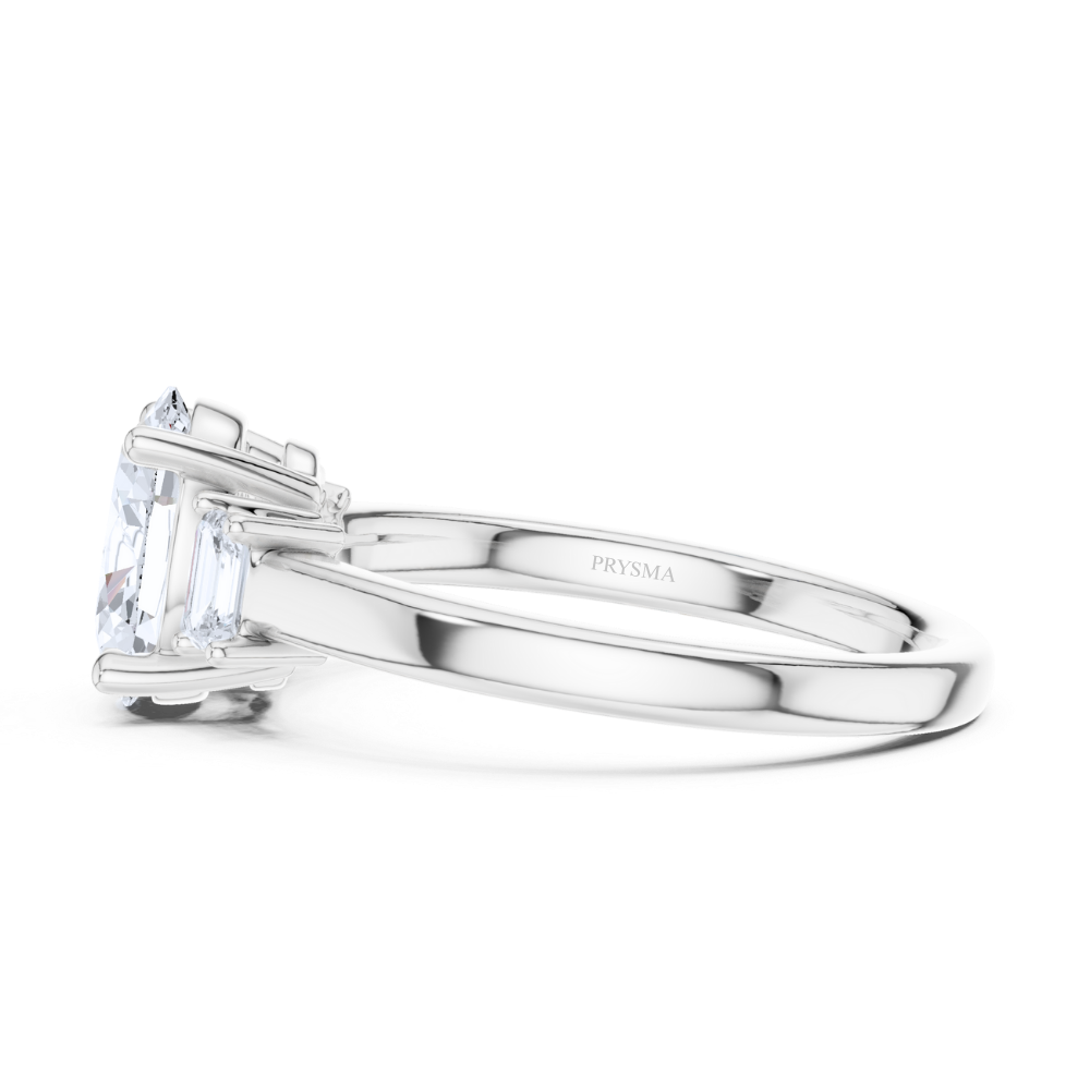 Oval Elegance Three-Stone Ring